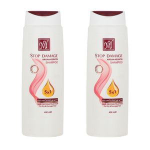 شامپو تثبیت کننده رنگ مو مای مدل stop damage حجم 400 میلی لیتر بسته 2 عددی